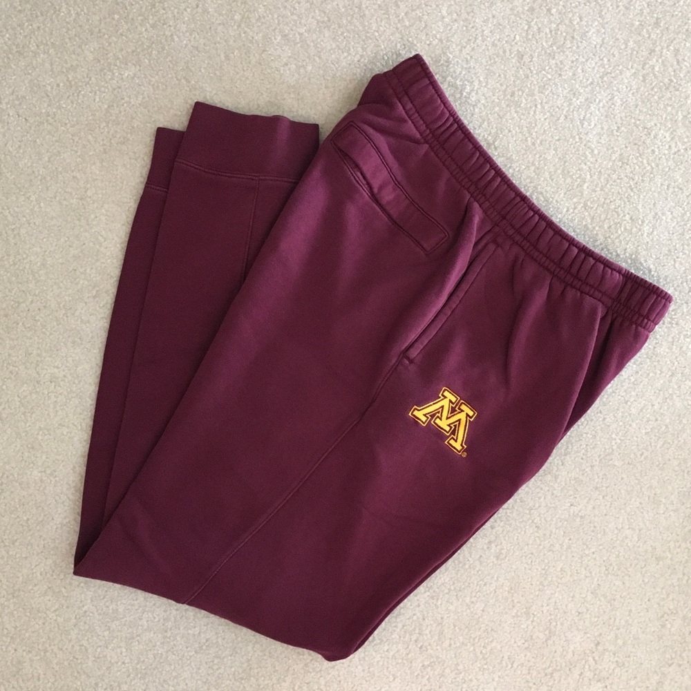 Nike Maroon Track Joggers with Gold Logo